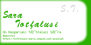 sara totfalusi business card